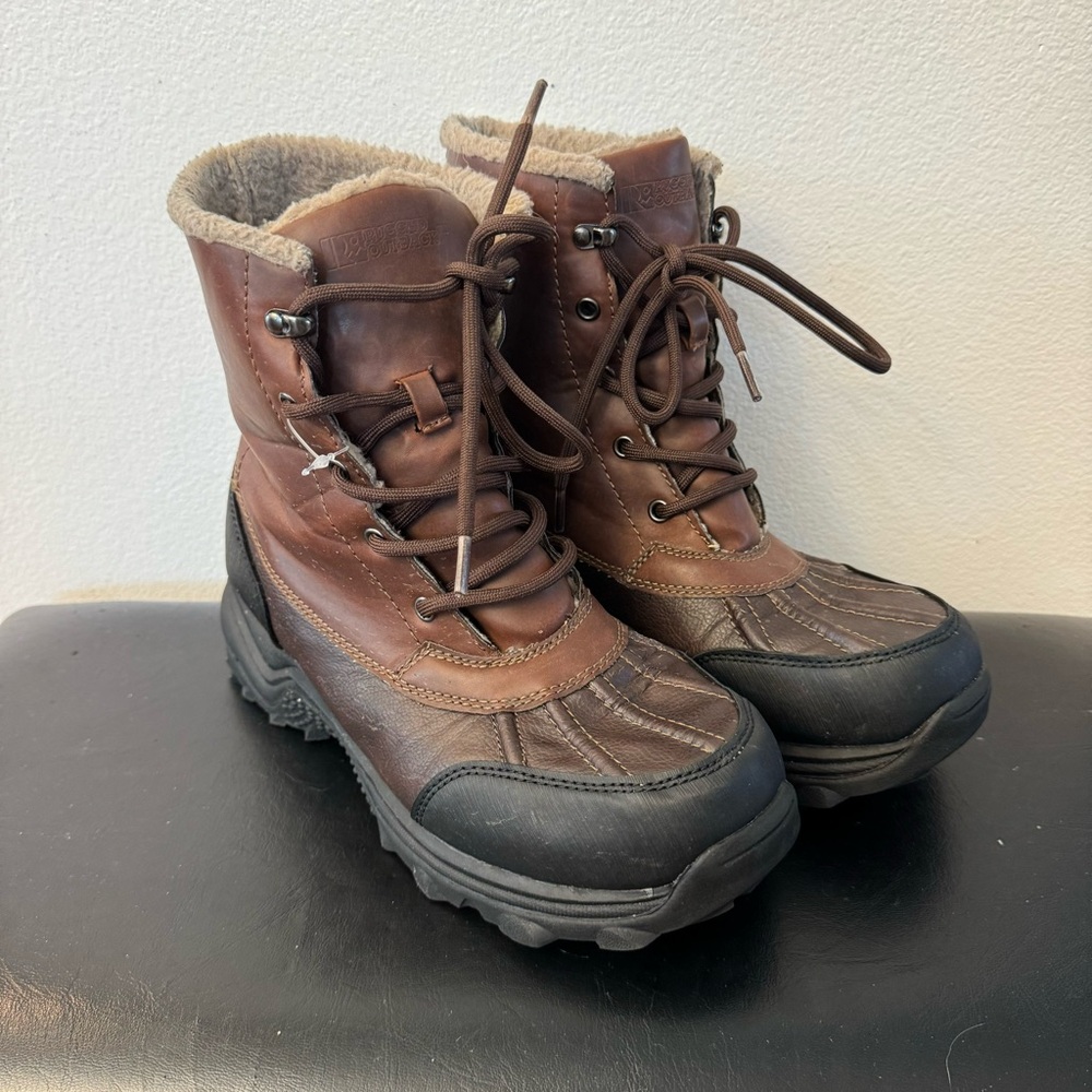 Rugged outback brown man’s warm boots